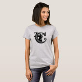 Black Cat Witch Hexerei Letter C Custom Initial T-Shirt (Vorne ganz)