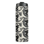 Black Cat Witch Hexerei Letter C Custom Initial Thermosbecher (Vorderseite)