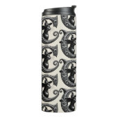 Black Cat Witch Hexerei Letter C Custom Initial Thermosbecher (Nach links gedreht)