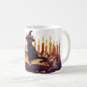 Black Cat Witch Mug | Magical Halloween Coffee Cup Kaffeetasse (VorderseiteRechts)