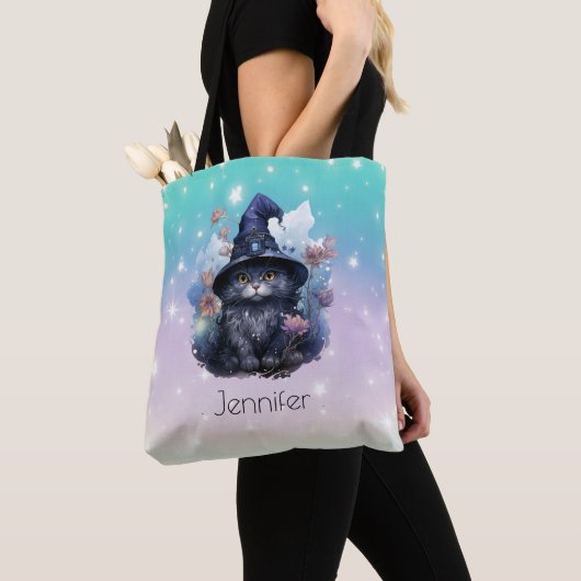 Black Cat Witches Hat Rainbow Pastor Halloween Tasche (Von Nahem)
