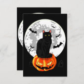 Black Cat Witchy Spellbook Magie Halloween Einladung (Vorne/Hinten)