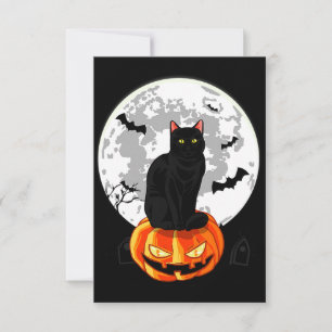 Black Cat Witchy Spellbook Magie Halloween Einladung