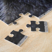 Black Cat with a Gray Pattern Background Puzzle (Seite)