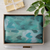 Black Cat With Blue Eyes Blue Hearts Seidenpapier (Geschenk)