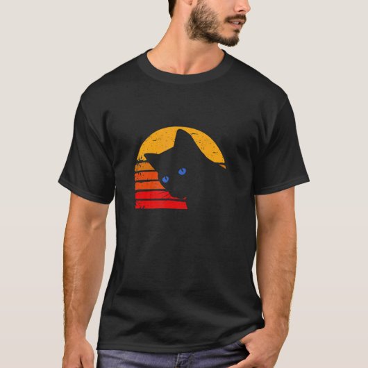 Black Cat with Blue Eyes T-Shirt (Vorderseite)