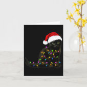 Black Cat With Christmas Light Funny Cat Lover Chr Karte (Gelbe Blume)