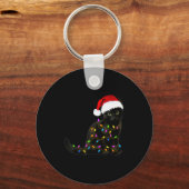 Black Cat With Christmas Light Funny Cat Lover Chr Schlüsselanhänger (Vorderseite)