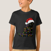 Black Cat With Christmas Light Funny Cat Lover Chr T-Shirt (Vorderseite)