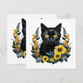 Black Cat With Flowers (Vorne/Hinten)
