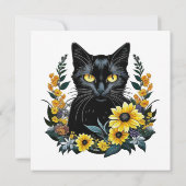 Black Cat With Flowers (Rückseite)