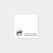 Black Cat with Flowers I'd Rather Be Sleeping Post-it Klebezettel (Vorderseite)