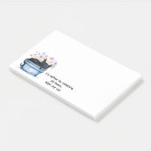 Black Cat with Flowers I'd Rather Be Sleeping Post-it Klebezettel (angewinkelt)