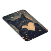 Black Cat with Golden Heart - Cat's Cosy Liebe Magnet (Rechte Seite)
