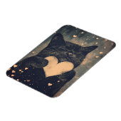 Black Cat with Golden Heart - Cat's Cosy Liebe Magnet (Linke Seite)