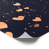 Black Cat with Golden Heart - Cat's Cosy Liebe Poster (Ecke)