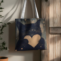 Black Cat with Golden Heart - Cat's Cosy Liebe