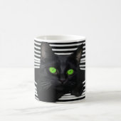 Black Cat with Green eyes Kaffeetasse (Mittel)