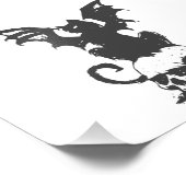 Black cat with monster wings - Choose back color Fotodruck (Ecke)