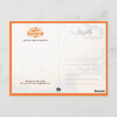 Black Cat with Pumpkin Bucket by the Castle Postkarte (Rückseite)