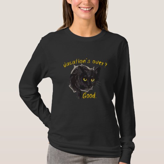 Black Cat with Yellow Eyes Sweet T-Shirt (Vorderseite)
