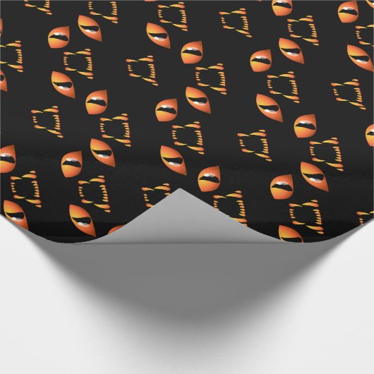 Black Cat Wrapping Paper Cat Halloween Paper Geschenkpapier (Ecke)