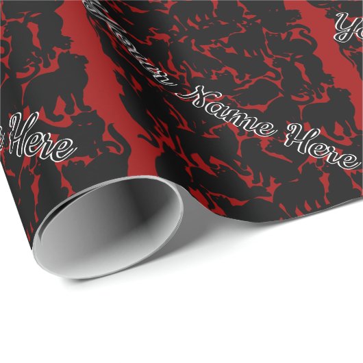 Black Cat Wrapping Paper Chat Weihnachtspapier Geschenkpapier (Rolleneckpunkt)