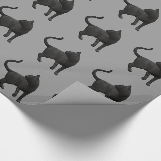 Black Cat Wrapping Paper Geschenkpapier (Ecke)