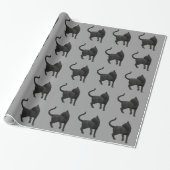Black Cat Wrapping Paper Geschenkpapier (Ungerollt)