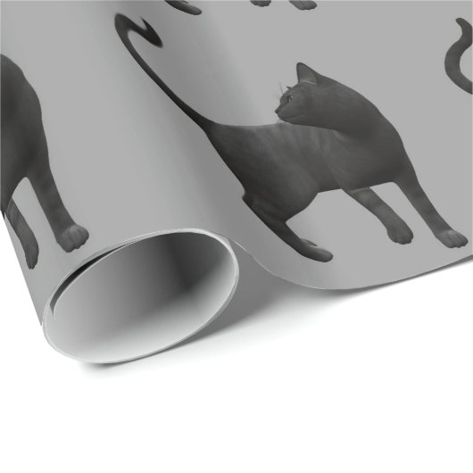 Black Cat Wrapping Paper Geschenkpapier (Rolleneckpunkt)