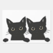 Black Cat Wrapping Paper Geschenkpapier Set (Vorderseite 3)