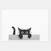 Black Cat Wrapping Paper Geschenkpapier Set (Vorderseite 2)