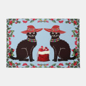 Black Cat X-mas Fußmatte (Vorderseite)