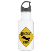Black Cat Xing Edelstahlflasche (Vorderseite)
