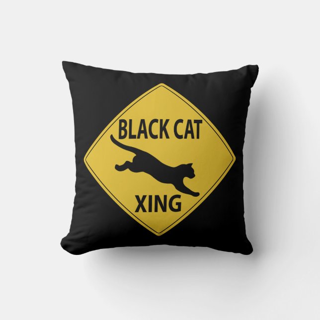 Black Cat Xing Kissen (Vorderseite)