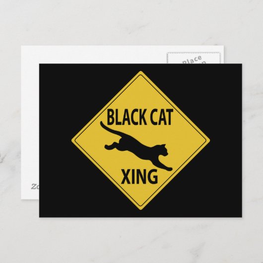 Black Cat Xing Postkarte (Vorne/Hinten)