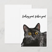 Black Cat Yellow Eyes Card Dankeskarte (Vorne/Hinten)