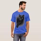 Black Cat Yellow Eyes Cats Teemondgeschenke T-Shirt (Vorne ganz)