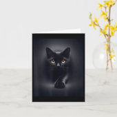 Black Cat Yellow Eyes Karte (Gelbe Blume)