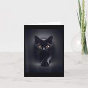 Black Cat Yellow Eyes Karte