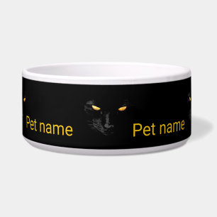 Black Cat Yellow Eyes Napf