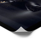 Black Cat Yellow Eyes Poster (Ecke)