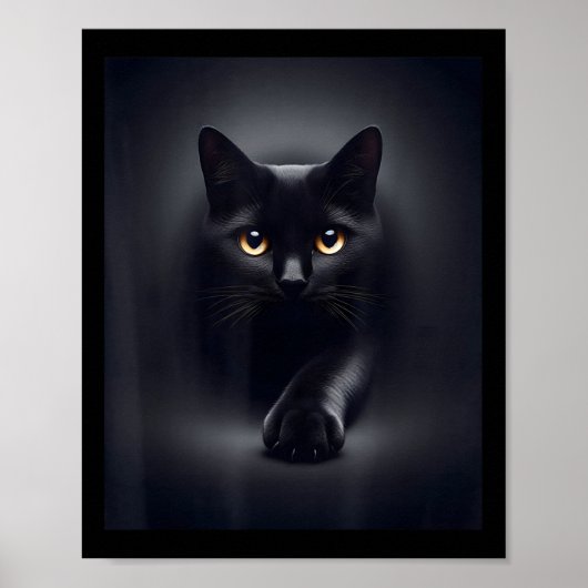 Black Cat Yellow Eyes Poster (Vorne)