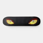 Black Cat Yellow Eyes Skateboard (Horizontal)