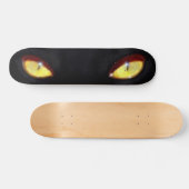 Black Cat Yellow Eyes Skateboard (Horizontal)