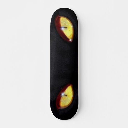 Black Cat Yellow Eyes Skateboard (Vorne)