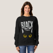 Black Cat Yellow Eyes Sweatshirt (Vorne ganz)