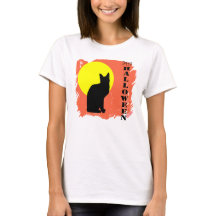 Black Cat Yellow Moon Halloween