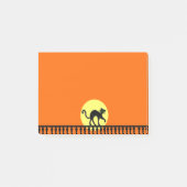 Black Cat Yellow Moon Zaun Post-it Klebezettel (Vorderseite)