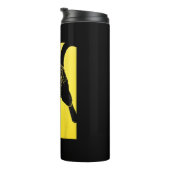 Black Cat Yellow Print Thermosbecher (Nach rechts gedreht)